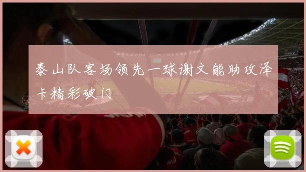 泰山队客场领先一球谢文能助攻泽卡精彩破门